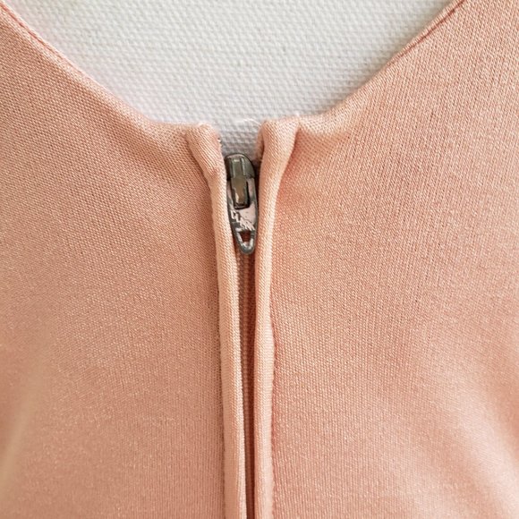 Vintage 70s Pale Pink Draping Long Sleeve Maxi Dress With Belt - Picture 7 of 9